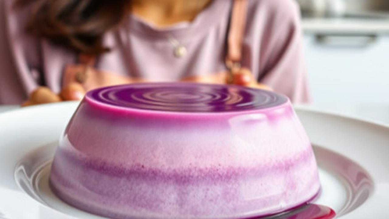Ilustrasi Puding Ubi Ungu