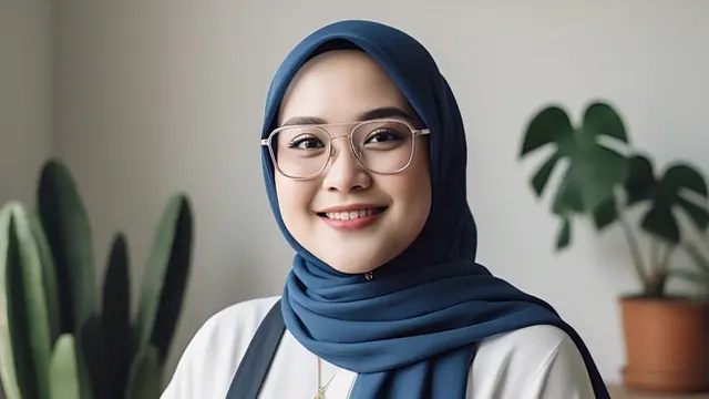 Model Kacamata untuk Hijabers Pipi Chubby