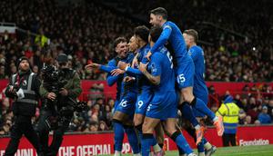 Skuad Bournemouth merayakan gol Marcus Tavernier ke gawang Manchester United (AP Photo/Jon Super)