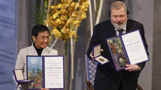 Maria Ressa dan Dmitry Muratov