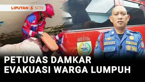 VIDEO: Dramatis, Petugas Damkar Evakuasi Wanita Lumpuh dari Lantai Dua Rumah