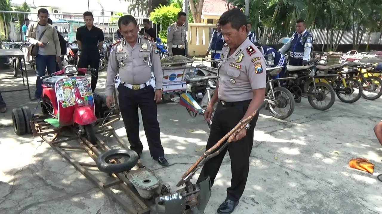 Terjaring Razia Polisi, Vespa Modifikasi Bakal Dimutilasi