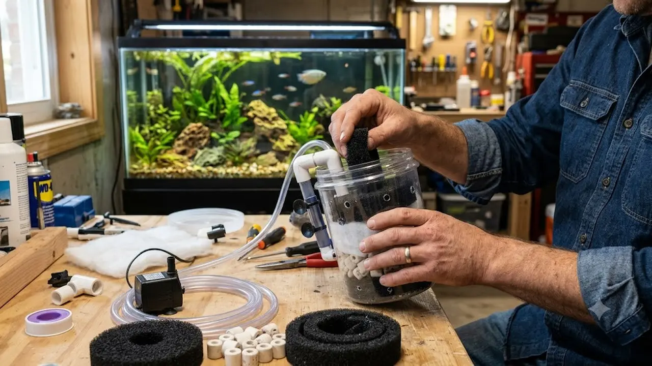 cara membuat filter aquarium