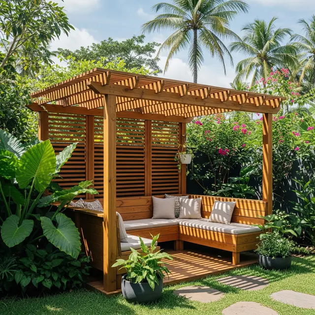 Model Pergola Kayu untuk Halaman Belakang