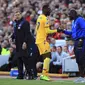 Christian Benteke mencetak dua gol ke gawang Liverpool. (Peter Byrne/PA via AP)