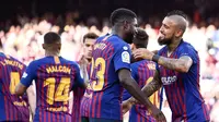 Barcelona sukses mengalahkan Getafe dengan skor 2-0 dalam laga lanjutan La Liga 2018-19 jornada 37 yang digelar di Camp Nou, Minggu (12/5/2019). (AFP/Josep Lago)().