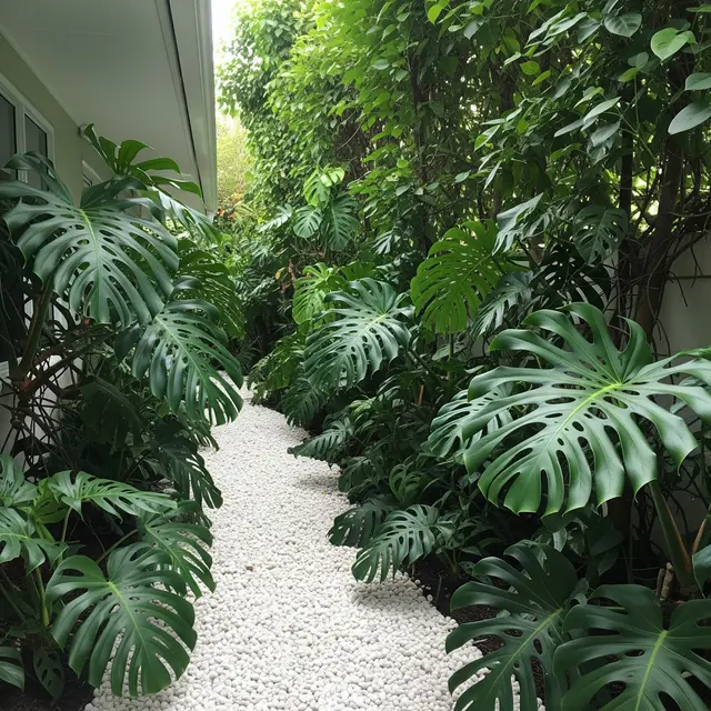 Kebun Monstera untuk Lorong Samping Rumah (AI Generated)