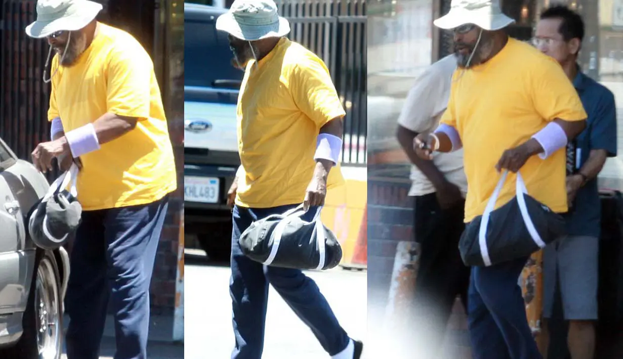 Tampang terbaru yang dilansir dari Dailymail terlihat Mr.T mengenakan kaos kuning dan topi (Dailymail)