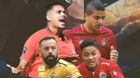Liga 1 - Matias Mier, Ilham Rio Fahmi, Anderson Nascimento, Matheus Pato (Bola.com/Decika Fatmawaty)