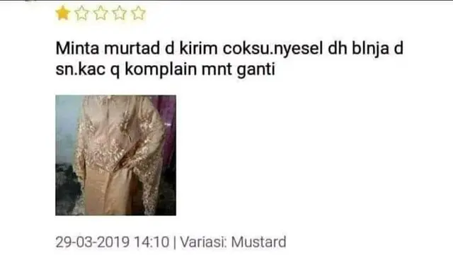 6 Ulasan Pembeli di Online Shop Komplain Warna Barang Ini Bikin Elus Dada