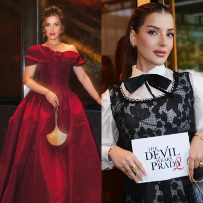 Penampilan Tasya Farasya  saat red carpet dan interview di The Devil Wears Prada 2 Tokyo. [@tasyafarasya]