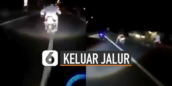 VIDEO: Viral Pengendara Motor Keluar Jalur Saat Ngebut di Jalan Raya