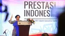 Presiden kelima RI Megawati Soekarnoputri memberikan sambutan pada Festival Prestasi Indonesia di JCC Jakarta, Senin (21/8). Acara tersebut juga diramaikan dengan adanya sejumlah stan dari kementerian dan lembaga. (Liputan6.com/Johan Tallo)