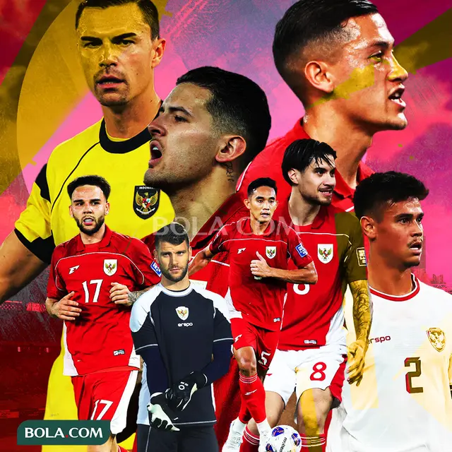 Timnas Indonesia - Emil Audero, Maarten Paes, Mees Hilgers, Jay Idzes, Rizki Ridho, Justin Hubner, Calvin Verdonk, Kevin Diks