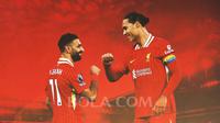 Liverpool - Virgil van Dijk dan Mohamed Salah (Bola.com/Adreanus Titus)