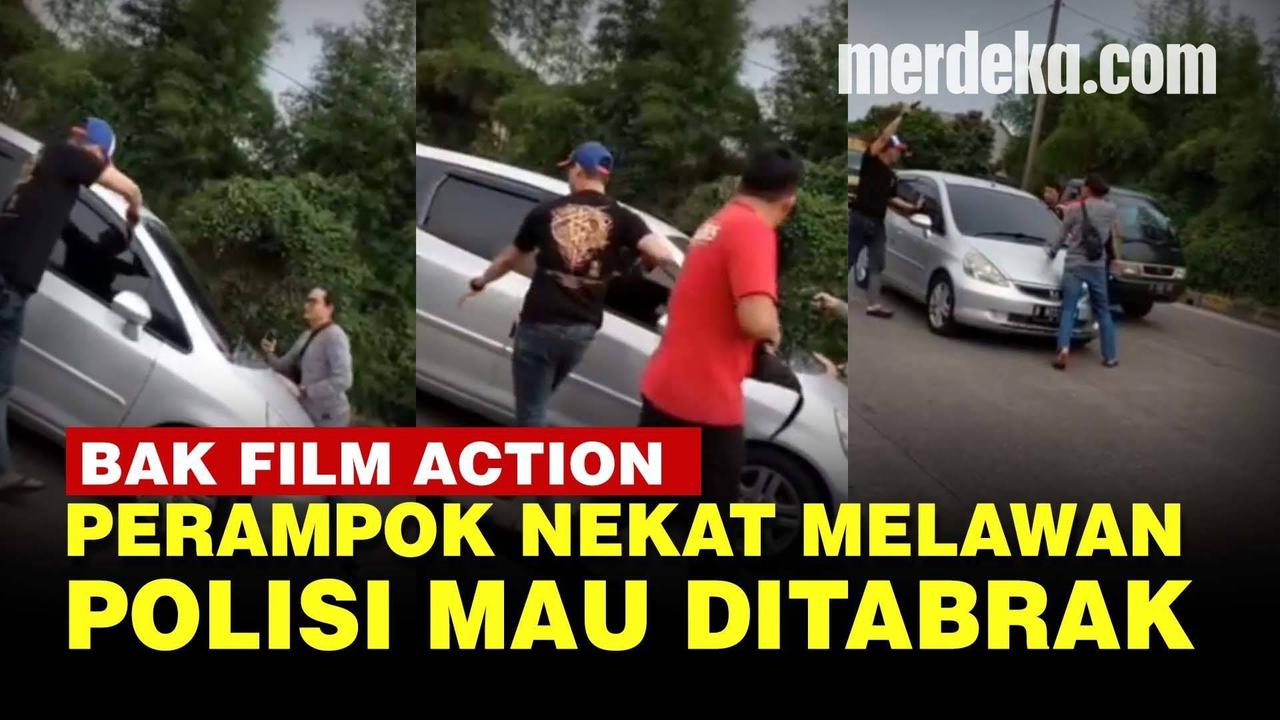 VIDEO: Momen Dramatis Polisi Tangkap Perampok di Tol Pasir Koja, Naik ke Kap Mobil