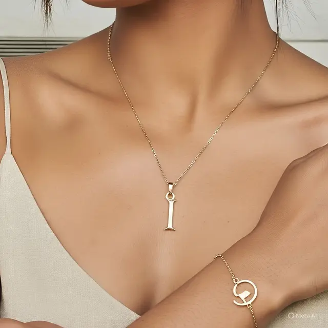 3. Set Kalung Inisial Nama dan Gelang Huruf Personal