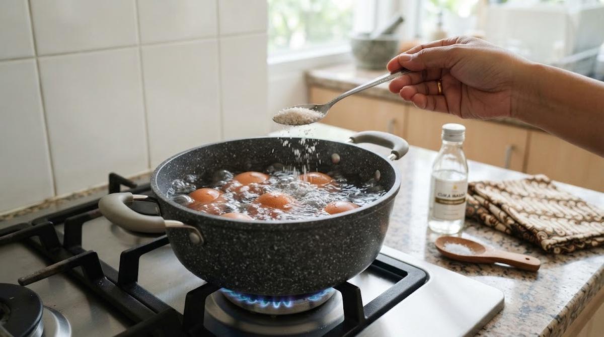 Menambah Garam di Rebusan Telur