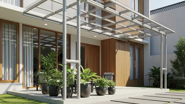 Desain Kanopi PVC dengan Atap Transparan (Gemini AI)