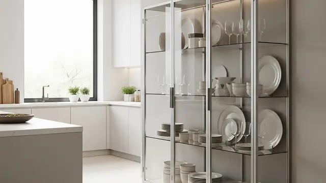 Model Lemari Dapur Minimalis Terbaru Aluminium (Image by Gemini AI)