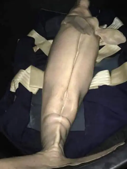Gambar pada 17 Agustus 2019 memperlihatkan seekor bayi dugong bernama Mariam terbaring dalam sebuah wadah setelah mati di Taman Laut Provinsi Trang, Thailand. Sebelum mati, foto-foto Mariam yang main-main di sebelah penyelamatnya viral dan memikat hati publik Thailand pada April lalu. (HO/DNP/AFP)