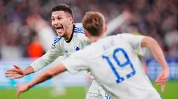 Namun, Copenhagen membalasanya dengan empat gol lewat Mohammed Elyounoussi, tendangan penati Diogo Goncalves, Lukas Lerager, dan Roony Bardghiji. (Liselotte Sabroe/Ritzau Scanpix via AP)