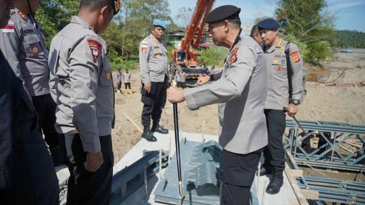 Kapolda Aceh Pastikan Pembangunan Jembatan Bailey Aceh Utara Selesai Tepat Waktu, Akses Warga Pulih