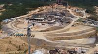 Pembangunan infrastruktur istana negara di Ibu Kota Nusantara sudah mulai terlihat hasilnya pada Kamis (17/8/2023). Secara keseluruhan, Otorita IKN menyebut progres pembangunan IKN sudah mencapai 38 persen. (foto: Abdul Jalil)