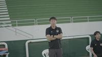 Pelatih Timnas Indonesia, Shin Tae-yong, ketika melawan Oman di Dubai, Uni Emirat Arab (UEA). (PSSI).
