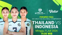 Live AVC Girls’ U18 Quarterfinal - Thailand vs Indonesia: Duel Penentu Tiket Semifinal di Vidio