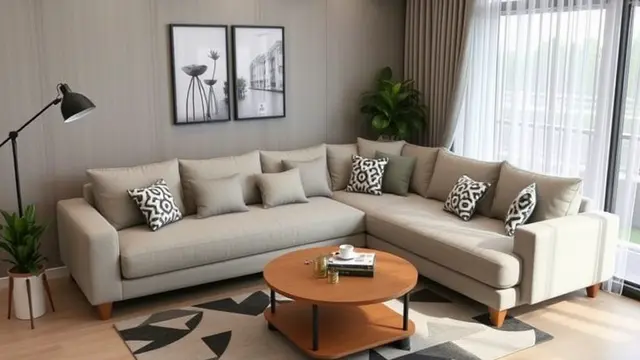 desain ruang tamu rumah pasutri muda (ilustrasi by qwen.ai)