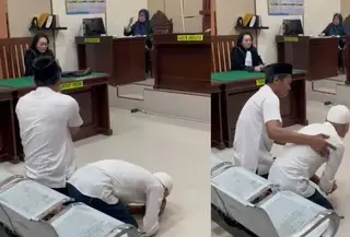 Majelis Hakim PN Kalianda memutus Mbah Mujiran (74) dan Nur Wahid bersalah, namun hukuman tak perlu dijalani dengan syarat masa pengawasan selama empat bulan. (Liputan6.com/Ardi Munthe).
