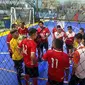 Tim SIWO DKI Jaya (merah)&nbsp; melaju ke perempat final cabang futsal Porwanas Banjarmasin. (istimewa)