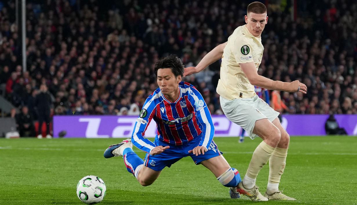 Crystal Palace sebelumnya telah mengantongi modal berharga lewat kemenangan 3-1 pada leg pertama semifinal melawan Shakhtar Donetsk. (AP Photo/Alastair Grant)