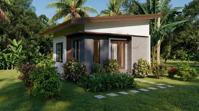 Rumah Pedesaan Atap Miring Satu Arah (Foto: Reve.com)