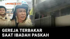 Kebakaran melanda Gereja HKBP di kawasan Pulo Asem, Pulo Gadung, Jakarta Timur, Minggu siang. Kebakaran terjadi saat jemaat gereja sedang menjalankan ibadah paskah.