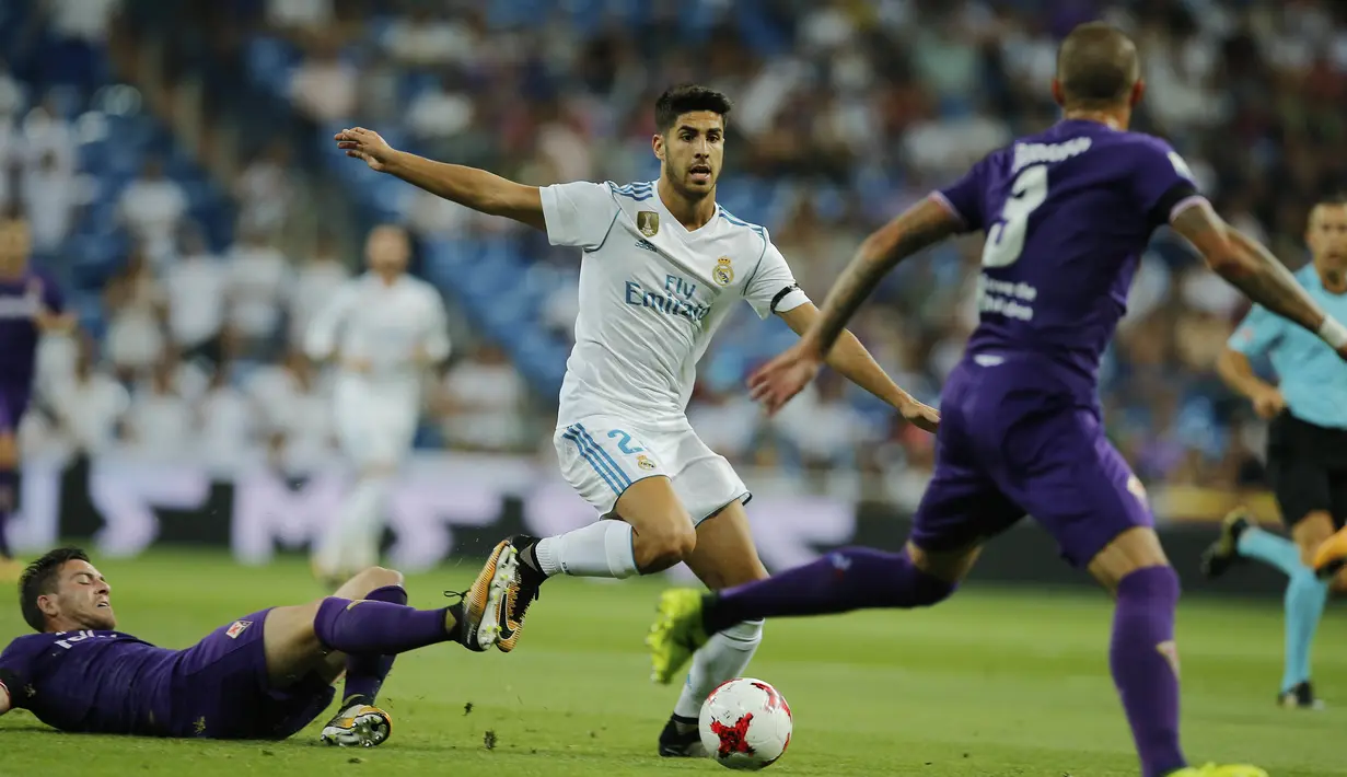Tampil gemilang Marco Asensio, akan menerima kabar baik mengenai kontraknya bersama Real Madrid. Dikabarkan manajemen Los Blancos akan menggunakan jasa Asensio hingga 2023.(AP/Paul White)