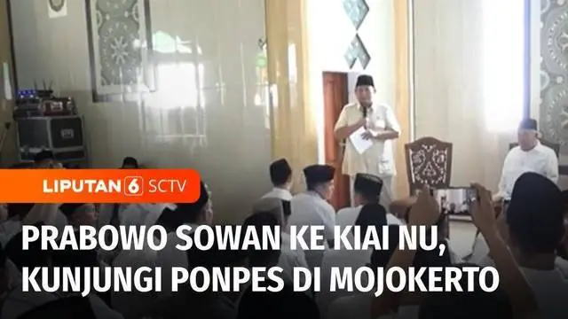 Ketua Umum Partai Gerindra, Prabowo Subianto mengunjungi sejumlah pondok pesantren di Jawa Timur untuk sowan ke kiai NU. Selain sowan ke kiai, Prabowo juga berziarah ke makam Gus Dur.