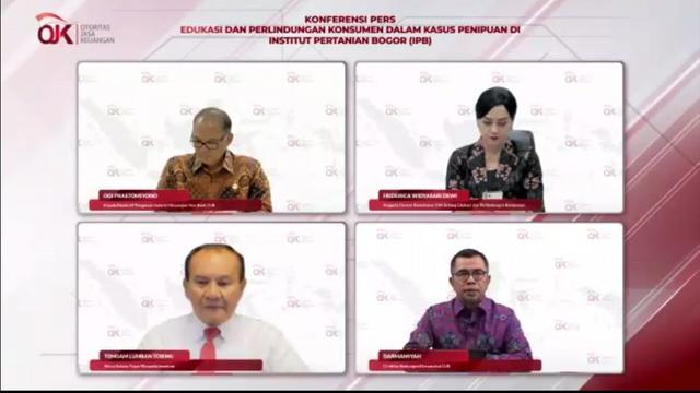 Konferensi pers penanganan dan penyelesaian kasus penipuan yang terjadi di IPB, Senin (19/12/2022) sore.