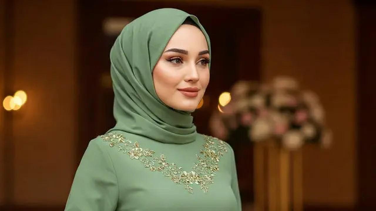 5 Gaya Hijab Islami yang Cocok Dipadukan dengan Gamis Brokat Warna Sage