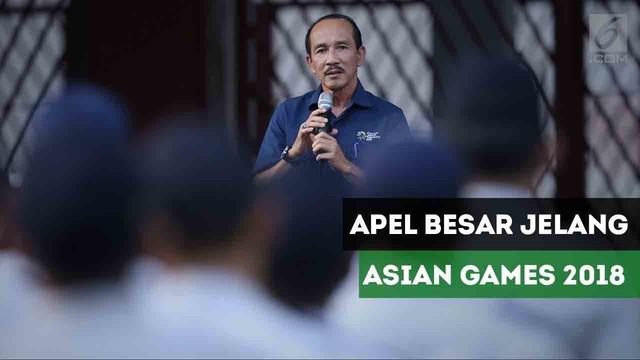 Indonesia Asian Games Organizing Commitee atau INASGOC menggelar Apel Besar di lingkar luar Stadion Utama GBK jelang 75 hari Asian Games 2018.