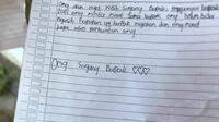 Surat Wasiat Korban untuk Ayahnya (Foto: Desrita/Liputan6.com)