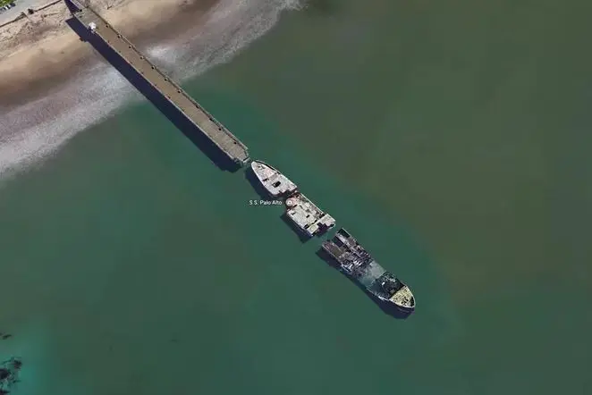 Kapal SS Palo Alto. Foto: Google Earth