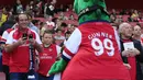 Pihak Arsenal merasa tak terlalu membutuhkan kehadiran sang maskot karena para fans saat ini masih tak bisa hadir ke stadion secara langsung. (AFP/Adrian Dennis)