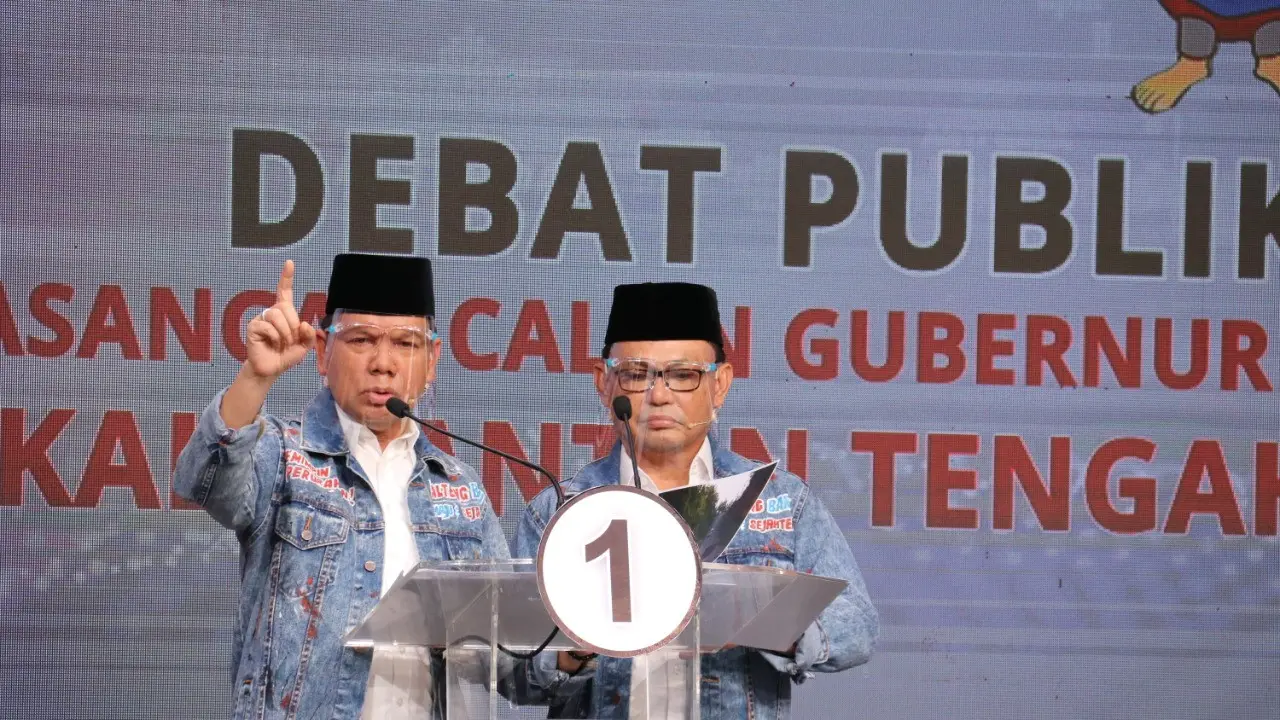 Pasangan Ben-Bahat di debat pilkada Kalteng kedua, Kamis 19 November 2020. (Foto: Istimewa)