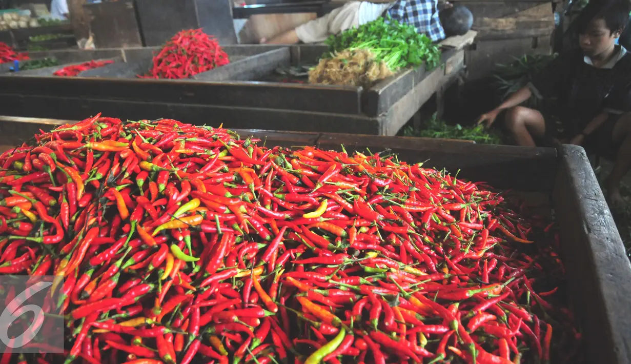 Harga komoditas cabai dan bawang merah mengalami kenaikan seiring dengan kondisi cuaca yang tidak menentu, Jakarta, Selasa (26/7). (Liputan6.com/Angga Yuniar)