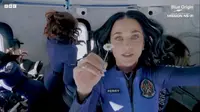 Potret Katy Perry Saat di Luar Angkasa (Sumber: Blue Origin)