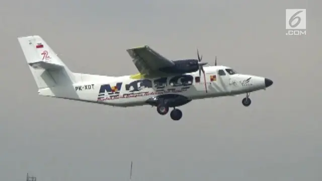 Pesawat N219 karya anak bangsa menjalani uji coba terbang (flight test) perdana, Rabu (16/8).