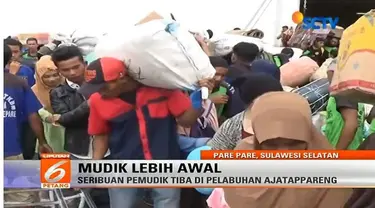 Para pemudik di Pare Pare, Sulsel, dan Situbondo, Jawa Timur, memilih mudik lebih awal melalui jalur laut.