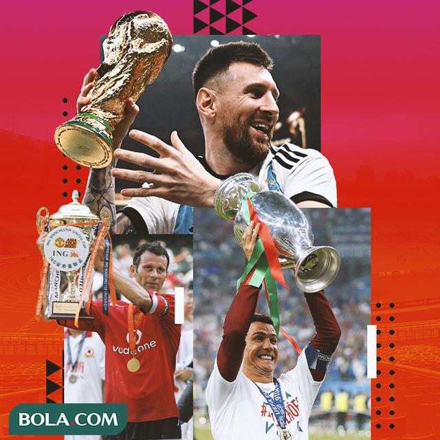 Ilustrasi - Lionel Messi, Cristiano Ronaldo, Ryan Giggs